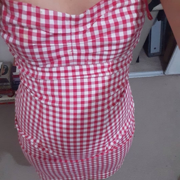 GUESS VINTAGE GINHAM DRESS - Picture 4 of 6